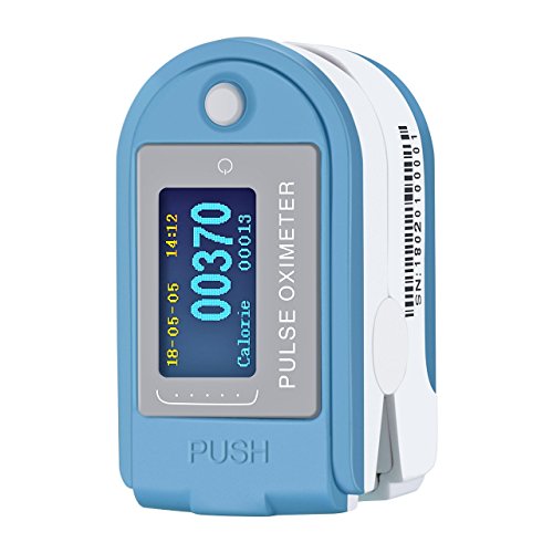 Preisvergleich Produktbild Pulsoximeter, Profi Pulsoximeter Pulsoximeter Bluetooth Waage Bluetooth Pulsoximeter Finger, Level-Sättigung Sauerstoff Blut und Monitor Herzfrequenz, Öko FDA und CE, Funktion Speicher- und Speicher-, Schrittzähler, kompakt und tragbar mit Riemen