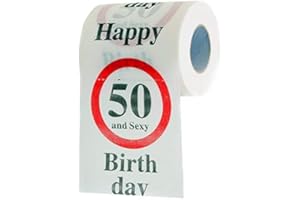 GOODS+GADGETS Papier Toilette d'anniversaire drôle Papier Toilette Décoration d'anniversaire Articles Cadeaux (50e Anniversaire)