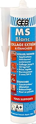 GEB 892006 Mastic silicone pour joint sur tous supports sanitaires Cartouche 280 ml Transparent