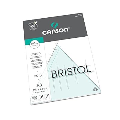 Canson Arts graphiques Bristol Papier à dessin A3 29,7 x 42 cm 20 feuilles Extra Blanc