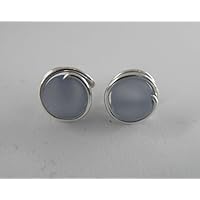 Ohrstecker Polaris - Rauchblau - versilbert