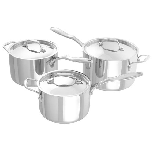 Preisvergleich Produktbild Stellar SRA3 James Martin Töpfen-Set tief 3-teilig (16 / 18 / 20 cm), Edelstahl, Silber