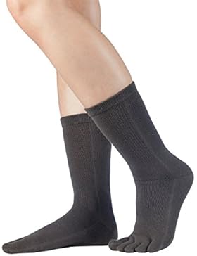 Knitido Essentials | wadenlange Zehensocken aus Baumwolle (82%), Zehensocken für Damen und Herren (unisex), einfarbig...