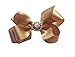 PrettyBoutique 4.5 Inches Girls Rhinestone Satin Hair Bow Alligator Clip (Gold)