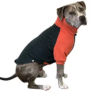 Tooth and Honey Dog Sweater/Pitbull Large Dog Sweater/Dog Sweatshirt/Dark Green and Orange (Large)
