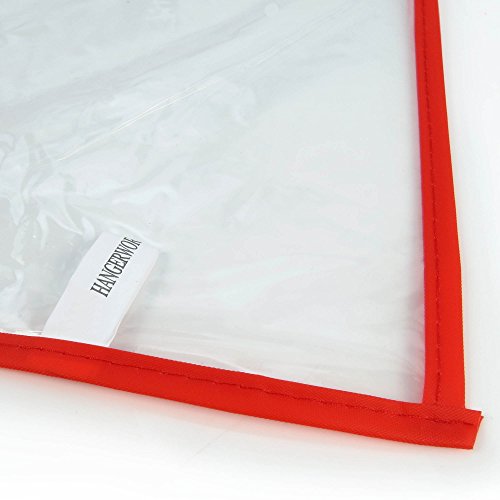 6 wasserabweisende Kleidersäcke – transparent mit buntem Saum – 100cm – Hangerworld - 12
