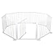 BABY VIVO LARGE 8 SIDE WOODEN BABY PLAYPEN WITH DOOR NEW WHITE