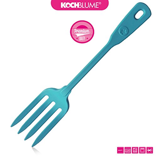 Kochblume - Küchengabel - Serviergabel aus Vollsilikon (türkis)