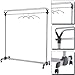 Produktbild Rollbare Garderobe, Silber Schwarz, Breit: 1.5 Meter, Garderobenständer, Reihengarderobe, Schwarz