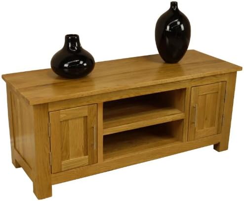 Solid Oakland Chunky Oak Large TV DVD Video Stand / TV Cabinet Unit / Fully Assembled