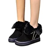 TianWlio Boots Stiefel Schuhe Stiefeletten Frauen Herbst Winter Winterschuh Erhöhen Innerhalb Warm Halten Sie Cotton Boot Ladie Kurzes Booten Weihnachten Schwarz 37