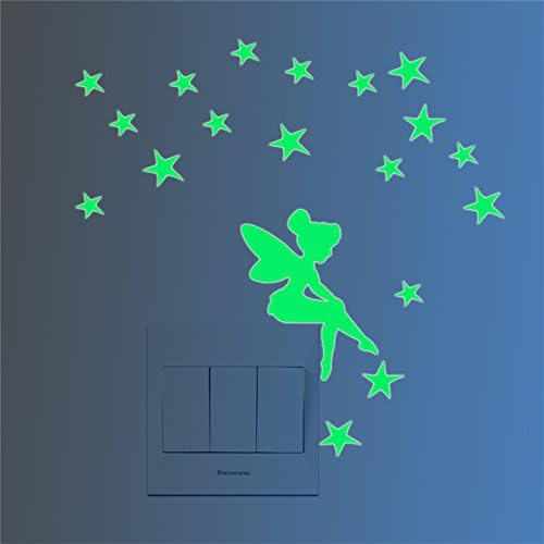 5pcs Luminous wall Stickers, christmas fluorescent stickers, light-emitting switch Wall Stickers , fairies sprinkle the stars