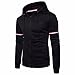 Produktbild Herren Winterjacke Btruely Warme Mantel Männer Outwear Winter Langarm Herren Kapuzenpullover Gestreift Parka Männer Mit Kapuze Kapuzenjacke (XXXL, Schwarz)
