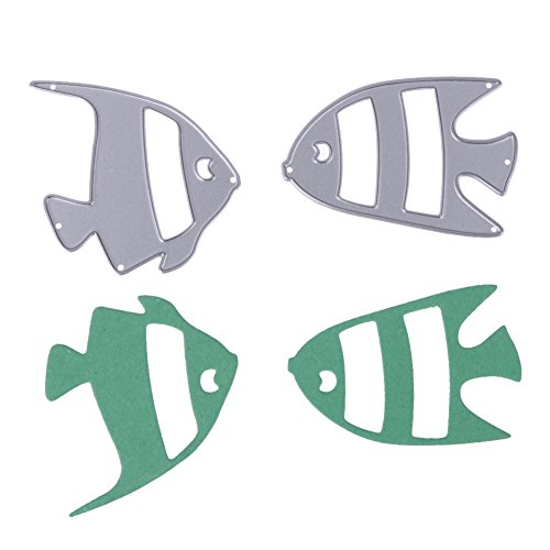 Amazingdeal365 ein Paar Fisch Metall Form Schablonen Schneiden DIY Dekor Sammelalbum Karten Buchzeichen Lesezeichen als Geschenk für Freunde Geburtstag Kinder,Kindergarten Hobby Schule Handarbeit Unterricht usw. Ein tolles Geschenk! - 4