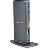 WAVLINK UG39DK7 USB 3.0 Universal Docking Station with Dual Video Outputs ( DVI, VGA or HDMI ) for Laptop / PC or Mac (Gigabit Ethernet, Audio, 2 Type C Ports and 4 USB3.0 Ports)