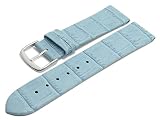 Meyhofer Uhrenarmband Pensacola 16mm hellblau Leder Clip-Anstoß Alligator-Prägung ohne Naht MyHeklb187/16mm/hellblau/clip/oN