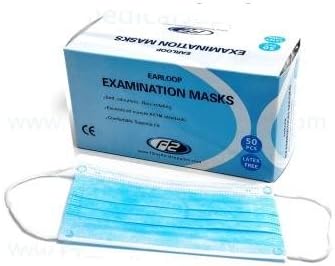 F2 Medical 3 Ply Examination Masks With Ear Loops