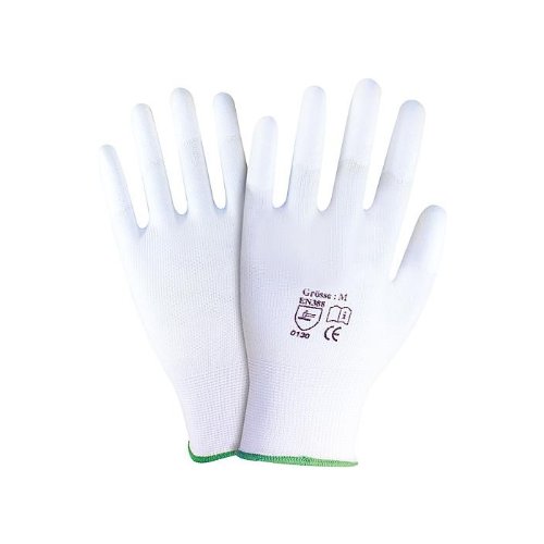 NITRAS 6210 Nylon-Handschuhe Arbeitshandschuhe PU-Fingerkuppenbeschichtung, Größe:7 (S)