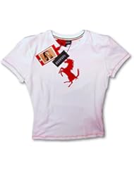 Ferrari F1 Team Ladies Scudetto apliques de algodón blanco camiseta, Mujer, blanco