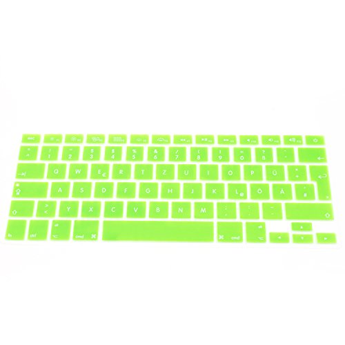 iProtect Tastaturschutz QWERTZ aus rutschfestem Silikon für Apple Macbook Air 11 Zoll in Grün - 3