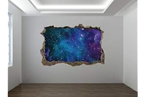WMOLTDTM Galaxy Stars Abstract Space Photo Hole in Wall Sticker Wall Mural (46112002) (120cm x 80cm)