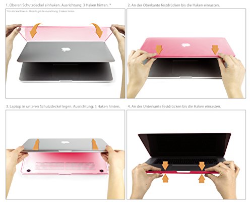MyGadget MacBook 12 Zoll Retina *Crystal* Case Hülle – Apple Model ab 2015 (A1534) durchsichtige Plastik Tasche Mac Schutzhülle Hartschale Cover in Rosa - 5