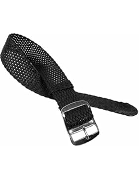 Minott Ersatzband Uhrenarmband Perlon / Textil Durchzugsband Schwarz 22864S, Stegbreite:18mm