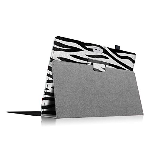 Fintie Microsoft Surface Pro 3 Hülle Case – Hochwertige Kunstleder Slim Fit Stand Tasche Schutzhülle Etui Cover mit Stylus-Halterung für Microsoft Surface Pro 3 12 Zoll Tablet, Zebra Schwarz - 7