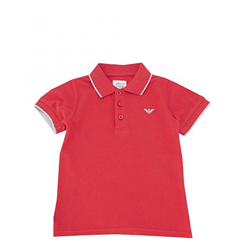 Armani Junior Classic Logo Short Sleeved Polo RED age 4