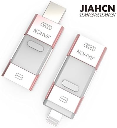 JIAHCN [Apple Memory stick] 3 in 1 USB Flash Drive Memory Stick Storage Device Hard Disk 16GB 32GB 64GB +1 Android Connector Available for Apple iPhone 7/7 Plus/SE/5/5s/5c/6/6 Plus/6s/6s Plus/iPod touch 5/iPod nano 7/iPad Mini 1/2/3/ iPad 4/ Pro/ Air 1/ 2/ Computer Mac Laptop PC (16GB)