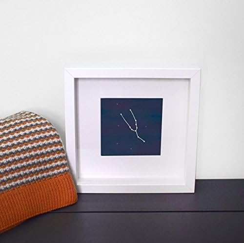 Taurus Constellation Star Horoscope Framed Square Drop Frame Zodiac Print, Interior Home Decor