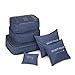 Produktbild TiooDre Packing Cubes Value Set for Travel by, 6pcs Travel Essential Travel Luggage Organizer Storage Handle Bag Pouch Set (Navy-6set)