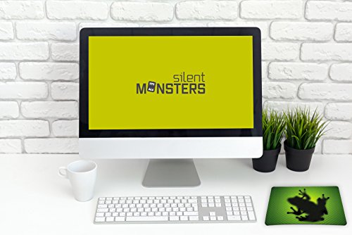Silent Monsters Gaming und Office Mauspad 24 x 20 cm, Mousepad Design: green frog