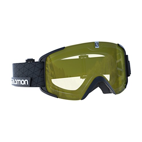 SALOMON Xview Access Gafas de esquí, Tiempo nuboso, Lente Amarillo Claro con Efecto Flash (Intercambiable), Sistema Airflow, Unisex Adulto, Negro, Talla Única - SALOMON