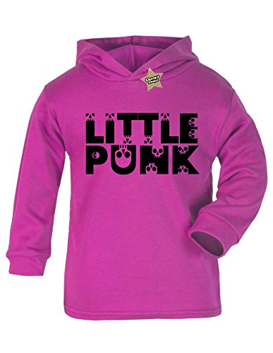 Little Punk Baby/kids Hoodie Cerise & Black 0 - 3 Months