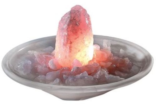 budawi® - Edelsteinbrunnen mit Rosenquarz - Quellstein und 3 kg Bergkristall Chips, Zimmerbrunnen, Rosenquarz Brunnen