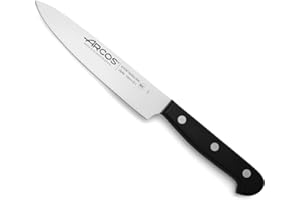 Arcos Couteau de Chef en Acier – Couteau de Cuisine pour Couper et Peler les Petits Aliments, Poignée Ergonomique en Polyoxyméthylène, Lame de 150 mm – Couleur Noire, Série Universelle