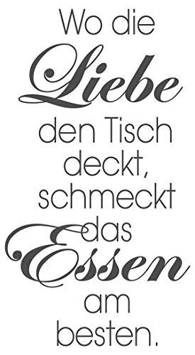 Wandtattoo Küchen Spruch Wo die Liebe den Tisch deckt, schmeckt das Essen am b