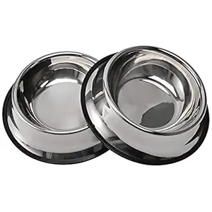 Juqiboom 2Packs Stainless Steel Dog Bowl with Anti-Skid Rubber Base for Small/Medium/Large Pet, Perfect Dish, Pets Feeder Bowl and Water Bowl Perfect Choice for Dog Puppy Cat and Kitten (16oz)