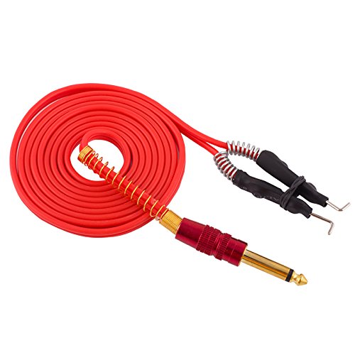 Chuse Tattoo Maschine Clip Cord AD-27 6FT Länge Edelstahl-Phono-Stecker Silikonkabel für Permanent Make-up-Sets