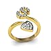 Jewelscart Alphabet S Heart Shape Valentine CZ Gold Plated RING RS.199.00