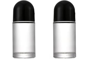 FSSTUD 2 PCS 50ml Clear Glass Roll On Roller Bottles Rollerball Bottles Cosmetics Container for Essential Oils Perfume