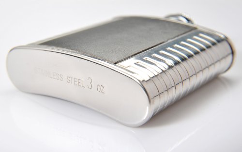 Monumentum Flachmann aus Edelstahl Black-Silver 3 oz. (90 ml), Schraubverschlussdeckel, Farbe Schwarz-Silber (1851 DE) - 5