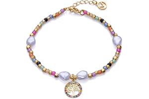 Viceroy - 14091P01019 - Pulsera Fashion de acero e ip dorado con cristales y perlas sinteticas para mujer - 14091P01019