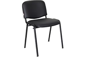 Stil Sedie - Sedia Attesa Ufficio Sala Conferenze in metallo e ecopelle Made in Italy NERO