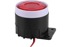 TOPOFLY Sirène d'alerte câblée DC 12V, Sirène de Mini-Corne câblée, système d'alarme sonore de sécurité à Domicile