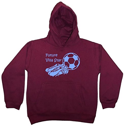 Hat-Trick Designs Aston Villa Football Baby/Kids/Childrens Hoodie Sweatshirt-9-11Yrs-Claret-Future Star-Unisex Gift