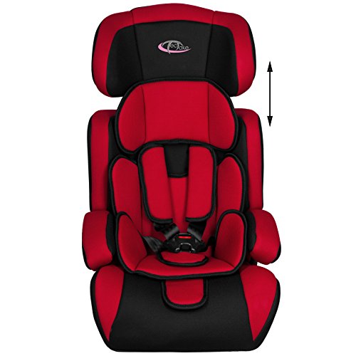TecTake 400572 Autokindersitz Gruppe I/II/III 9-36 kg 1-12 Jahre, rot/schwarz - 2