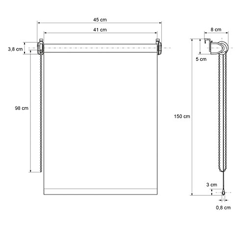 ECD Germany Verdunkelungsrollo 45 x 150 cm Blau mit Sternen Klemmfix ohne Bohren für Sonnen- und Sichtschutz inkl. Befestigungsmaterial EasyFix Rollo Klemmrollo - 2