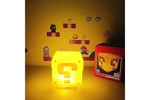 ‎HLMNAKE HLMNAKE Mario Würfel Lampe 2.0 mit Spiel-Soundeffekten, Mini Nachtlicht Kinder für Beleuchtung Deko，Interessante Geschenk (verbessert Tonschalter)
